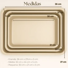 Kit 3 Assadeiras Granito Retangulares Altas 5cm – Resistentes e Antiaderentes - 3 ASSAD - Visão 3