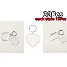 5/10/20/30Pcs Party Gift Creative Transparent Heart & Square Photo Frame Keychain Shell Acrylic Material Keychain Pendant Suitable For DIY Craft Enthusiasts, Placing Photos Of Loved Ones And Children, Phone And Car Key Pendant Decoration, Sister Gift, Christmas Gift - Multicolor - View 34