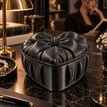 Silk Heart Bow Storage Box, Girly INS Style Highly Attractive Jewelry Box, Exquisite Heart-Shaped Accessory Box - Multicolor - View 8