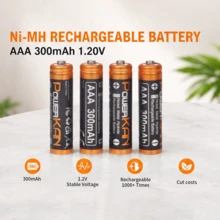 Baterai Isi Ulang AAA POWERKAN (4/8/16/24 buah, 1.2V Ni-MH, 300mAh) Cocok Untuk Lampu Taman, Remote Control, Jam Alarm, dan Elektronik Rumah Tangga - View 10