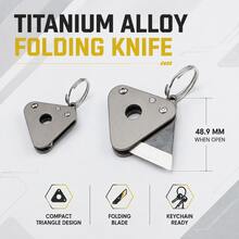 迷你 EDC 多功能工具刀組，便攜式鑰匙圈美工刀與口袋多功能工具，緊湊型開箱器，適合日常攜帶、露營、徒步、旅行、居家辦公、DIY 手作與緊急維修 - 三角形裁切單個 - 查看 4
