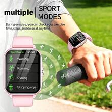 HOT 1pc 1.83-Inch HD Touch Screen Smart Watch, Suitable For Teenagers. Features Weather Forecast, Sports Tracking, Call Reminder, Alarm, Date Display And Music Playback. Compatible With Android And IOS Systems, Ideal For Holiday Gifts, Campus Life, Sports Fitness And Party Occasions, - View 7