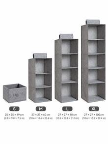 Multi-Layer Non-Woven Hanging Storage Bag, Closet Hanging Storage Bag, Multi-Function Storage Bag - Grey - View 7