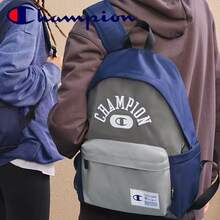 Champion Colorblock Letter Print Backpack, Large Capacity Casual Student School Bag, Lightweight Outdoor Commuter Backpack - Grey - View 5