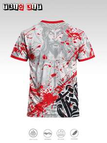 男士巴西足球球衣 T-shirt,耶穌靈感上衣,適合賽事、街頭、派對與日常穿著,適用男士、青少年、球迷,送禮首選 - 白色 - 查看 4