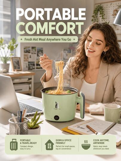 SOKANY Multifunctional Non-Stick Pot, Rice Cooker, Electric Frying Pan, Electric Stir-Fry Pot, Electric Pressure Cooker, Mini Hot Pot. Portable And Compact, Easy To Clean, With Non-Stick Coating, Suitable For Indoor And Outdoor Use, Kitchen Essential.