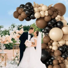 155Pcs Brown Balloon Garland Arch Kit, Black Brown Nude Balloons, Multi Size 18 12 10 5 Inch, For First Rodeo, Wild West Cowboy Birthday, Baby Shower, Gender Reveal, Wedding Party Decor - Multicolor - View 3