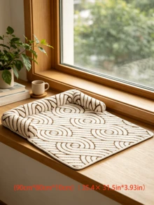 Deep Sleep Pet Bed, Soft Fleece Pet Mat With Raised Edges And Pillow, Warm Bottom Sleeping Pad, Suitable For Cats And Small Dogs - Brown - View 10