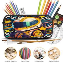 Racing Star Colorful 2D Print 3 Pieces Set, Side Elastic Mesh Pocket Water Bottle Holder, Wide & Thick Breathable Adjustable Shoulder Strap, Fashion Racing Style Commute Travel Picnic Daily Storage Bag - Printed Bag - View 2