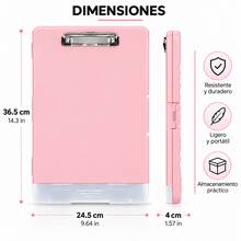 Vmingo A4 Clipboard Storage Clip Folder - Light Pink - View 6