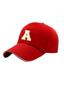 1pc Unisex Y2K Style A-Z Letters Printed Baseball Cap, Outdoor Sun Protection Hat, For Sports, Commuting - Red - View 6