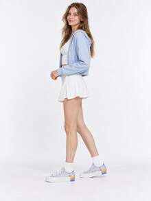 Converse Chuck Taylor All Star Rainbow Platform Low Top Comfortable Stylish Low-Top Canvas Shoes Women's Blue Striped - Blue - View 7