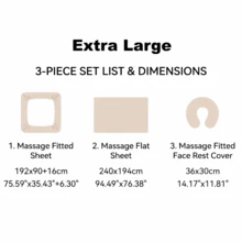 豹紋按摩床單 3 件套 | 特大號 SPA 床單 (94.5"X76.4") | 適用於美容院與紋身工作室的專業款 - 棕色 - 查看 3