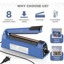 Manual Sealer, Transparent Plastic Bags, Rubber Stock, Customized Plastic Sealer, Hand-Pressed Impulse Sealer, Kitchen. Autumn/Winter Product Promotion, Rated Power: 110W - Japan A Type Plug(100V) - View 4