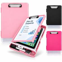 Vmingo A4 Clipboard Storage Clip Folder - Light Pink - View 1