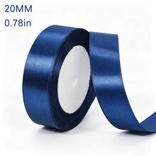 25 Yards/Roll Deep Blue Satin Polyester Ribbon, Suitable For DIY Weaving Hair Accessories, Clothing, Bags, Floral Arrangements, Gift Boxes, Weddings, Christmas, Mother's Day, Birthdays And Various Holiday Party Decorations - Navy Blue - View 13