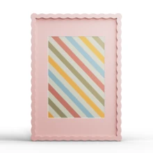 1pc Wavy Multicolor Photo Frame (Red, Yellow, Blue, Green, White, Black, Pink, Purple, Grass Green), Fashionable And Versatile Home And Office Decor - Suitable For Desktop And Wall Display, Perfect Housewarming Gift (Photo Not Included) - Multicolor - View 95