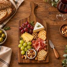 1PC Teak Wood Cutting Board Cheese Board Cheese Tray Bread Board Steak Board Cheese Board Fruit Board Cheese Tray, Suitable For Kitchen Meat, Cheese, Bread, Vegetables And Fruits, Kitchen Utensils, Home Dormitory Cutting Board - Brown - View 7