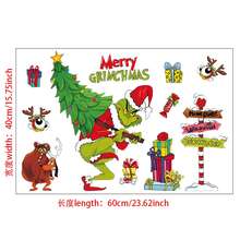 Funko Merry Grinchmas Wall Decal, Self Adhesive Christmas Grinch Sticker, Multiple Patterns Wall Art For Living Room Holiday Decor - 60x40cm - View 15