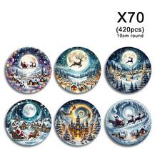 6/420pcs, Coasters, Christmas Night Sleigh Print Coasters, Non-Slip Rubber Backing, Strong Absorbency, Suitable For Holiday Table Decor, Compatible With Coffee Bar, Office, Study, Beautiful And Practical, With Soft Rubber Non-Slip Backing Design, Party Table Coasters, Holiday Decoration Supplies, Home Small Gifts - XYBD59 - View 10
