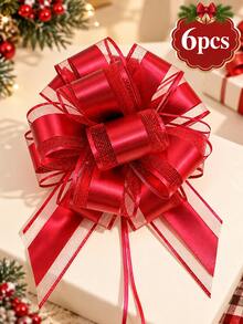 20/6/1pc 6 Inch Pull Bows For Xmas Gift Wrapping,Gold Christmas Gift Wrap Bows, Multicolor Wrap Accessory, For Gift Baskets, Present, Holiday, Valentine, Wedding Party Decor - Multicolor - View 16