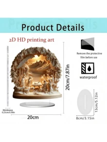 1 Set 2D Christmas Decoration, Christmas Gift, Home Decor, Tabletop Decoration, Birthday Gift. Suitable For Home Decoration, Religious Exhibition, Also Can Be Used To Create Prayer Scene Or Christmas Manger Decoration To Create Atmosphere - Multicolor - View 8