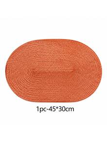 45*30cm 橘色橢圓塑膠編織餐墊，4.72英吋杯墊，易清潔、防滑、耐熱，裝飾墊，抗皺，適用於派對、婚禮、喬遷、聖誕節、萬聖節、感恩節、母親節 - 橘色 - 查看 14