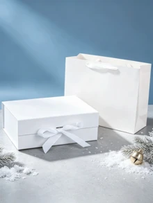 Gift Bag Solid Color Gift Packaging Box, Birthday Party Gift Box DIY Foldable Double-Door Gift Box Suitable For Party Festival Gifts Saudi National Day Gift Packaging Family Gathering Wedding Wedding Favors Gift Packaging Gift Box - Multicolor - View 3