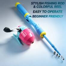 SEACHASER Telescopic Beginner Fishing Gear Set, Portable Short Rod With Closed Reel, 1m/1.3 Meters Telescopic Fishing Rod, Easy To Operate, Suitable For Fishing Beginners, Freshwater Lure Set - Baby Blue - View 7