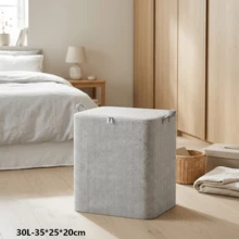 1pc Gray Large Capacity Storage Bag, Clothing Storage Bag, Miscellaneous Storage Bag, Dual-Way Alloy Zipper, Sturdy Handle, Soft Fabric, Precise Zipper, Suitable For Home Miscellaneous Storage, Clothing Organization, Seasonal Bedding Storage - Grey - View 14