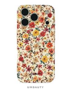 UMBAUTY 1pc Vintage Floral Pattern Design, Compatible With Phone 18 Pro Max, Fits Apple 18/17/16/15/14/13/12/11 Pro Max/Plus/Mini 17e, Full Coverage High-Definition Printed Soft Shell Phone Case, Screen/Lens Raised Protection, Unisex, Ideal Gift For Girlfriend On Halloween, Valentine's Day, Easter, Wedding Season And Birthday - Multicolor - View 1