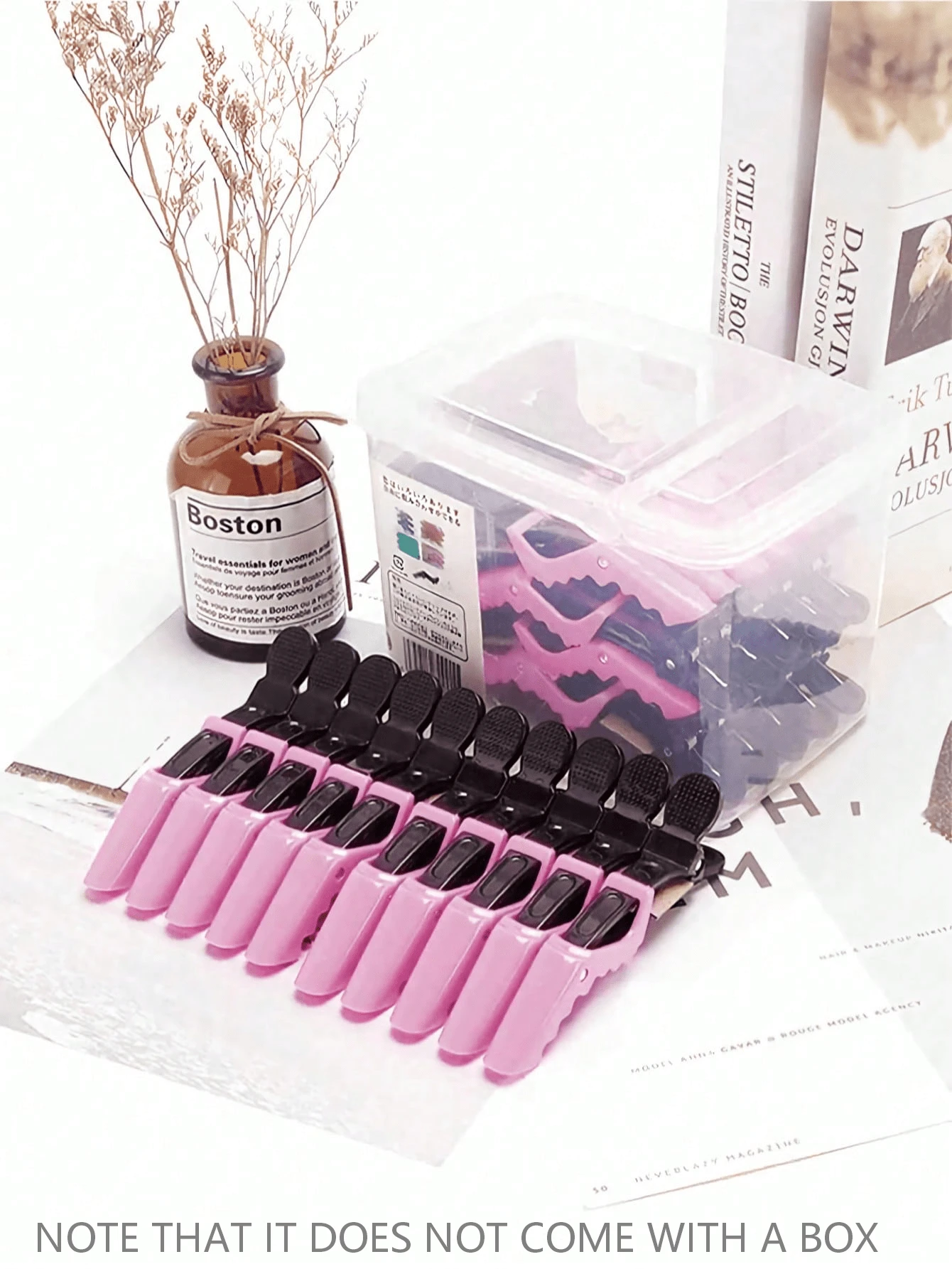 20/1pc Random Color Hair Clips, Claw Sectioning Clips, Salon Hair Styling Tools, Hairdresser Tools, Hair Accessories, Barber Accessories, No Box - Pink - View 1