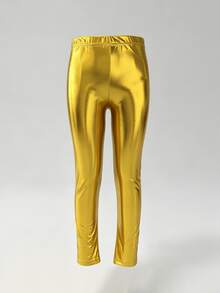 1pc Girls' Metallic Shiny Tight Dance Leggings, Thin Tights - Multicolor - View 12