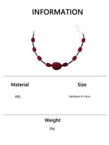 1pc/3pcs Bohemian Multi-Layer Color Block Beaded Necklace, Vintage , Travel Photography Outfit, Personalized Collarbone Neck Accessory - Beaded Necklace - View 7