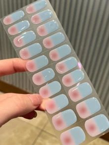 聖誕半固化凝膠美甲貼片 20片裝 長效沙龍級美甲貼片 易貼易撕 UV燈照膠美甲貼 - 彩色 - 查看 6