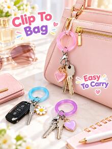 Vibrant Plastic Key Rings Easy Open Multi-Color Lightweight Lobster Clasp Key Chain, DIY Jewelry Making Bag Pendant Handmade Crafts, Detachable Key Chain Accessories, Holiday Handmade Craft Materials - Multicolor - View 7