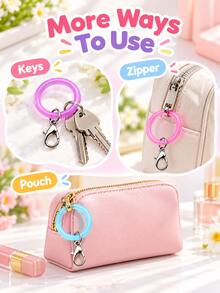 Vibrant Plastic Key Rings Easy Open Multi-Color Lightweight Lobster Clasp Key Chain, DIY Jewelry Making Bag Pendant Handmade Crafts, Detachable Key Chain Accessories, Holiday Handmade Craft Materials - Multicolor - View 10