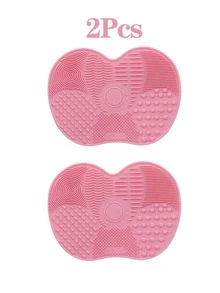 3/1pc Silicone Makeup Brush Cleaning Pad, Portable Makeup Brush Washing Mat, Multi-Texture Zoned Makeup Brush Cleaning Tool - Multicolor - View 14