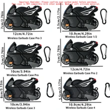 1pc Cool Motorcycle Design Silicone Soft Case Compatible With Apple Wireless Bluetooth Earphones 1/2/3/Pro/Pro2 - Multicolor - View 5