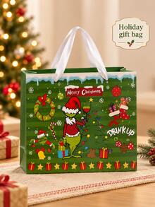 The Grinch Set Pembungkus Kado Natal, Tas Kado Liburan dengan Pegangan Tali, Tersedia Gaya Merah dan Hijau, Termasuk Kertas Pembungkus, Kartu Ucapan dengan Amplop dan Stiker, Perlengkapan Pengemasan Kado untuk Hadiah, Permen, Camilan, dan Suvenir Pesta. - J-Beraneka Warna - View 11