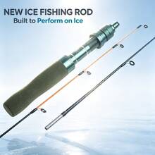 SEACHASER Ultra-Light Ice Fishing Rod Carbon Fiber 76g EVA Handle 23.6"/27.5" Winter Ice Fishing Pole - Olive Green - View 4