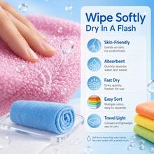 Face Towels 6/18/36pcs, Super Soft Skin-Friendly Facial Towels, Suitable For Sensitive Skin, 10x10 Inch Large And Small Facial Cleansing Cloths, Reusable Washable Makeup Remover Cloths, Easy To Rinse Multi-Color Facial Cleansing Towels - Multicolor - View 6