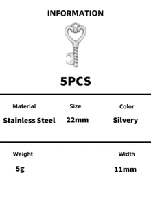Stainless Steel Heart Padlock & Key Charms, Gold Tone Vintage Love Lock Key Pendants, DIY Jewelry Making Supplies For Bracelet Necklace Earring Craft - Lock - View 5