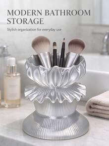 Christmas Nordic Style 3D Printed Transparent Pen Holder And Makeup Brush Storage Box - Portable Multi-Functional Desktop Organizer, Can Store Cosmetics, Perfect For Home Desktop Decor, Study Storage, Also An Excellent Birthday Gift For Women And Teenagers, Suitable For Bedroom, Office Or Travel Daily Use - Multicolor - View 12