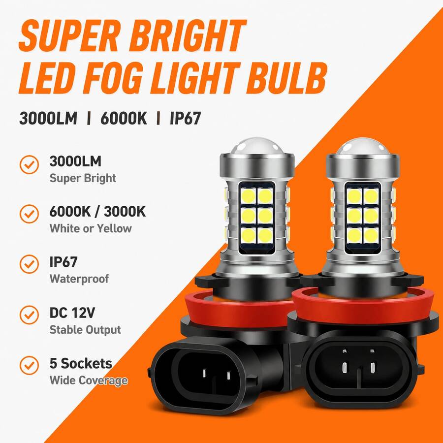 Heyword Car LED Fog Lights H11 9005 9006 H10 P13W H16 H7 3030 27SMD Front Headlights - 2pcs - View 1