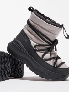 CAMEL CROWN Women's Casual Winter Snow Boots, Water-Resistant, Comfortable, Warm, Non-Slip, Versatile And Stylish. - Black Moonlight Grey - View 3