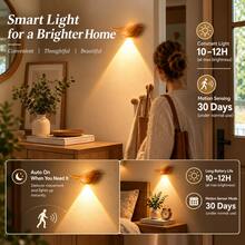 Lampu Dinding LED Pintar dengan Sensor Gerak, Lampu Samping Tempat Tidur Magnetik Nirkabel, Lampu Malam Bertenaga Baterai 1200mAh, Suhu Warna dan Kecerahan yang Dapat Diatur, Cocok untuk Lorong, Dekorasi Kamar, Dekorasi Halloween, Dekorasi Natal - Burung kecil - View 4