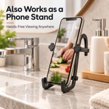 3pcs Shower Curtain Rod Hooks, Multi-Functional Hooks For Bathroom Towels, Bath Sponges And Razors, Also Can Be Used As Phone Holder, High Practicality - View 6