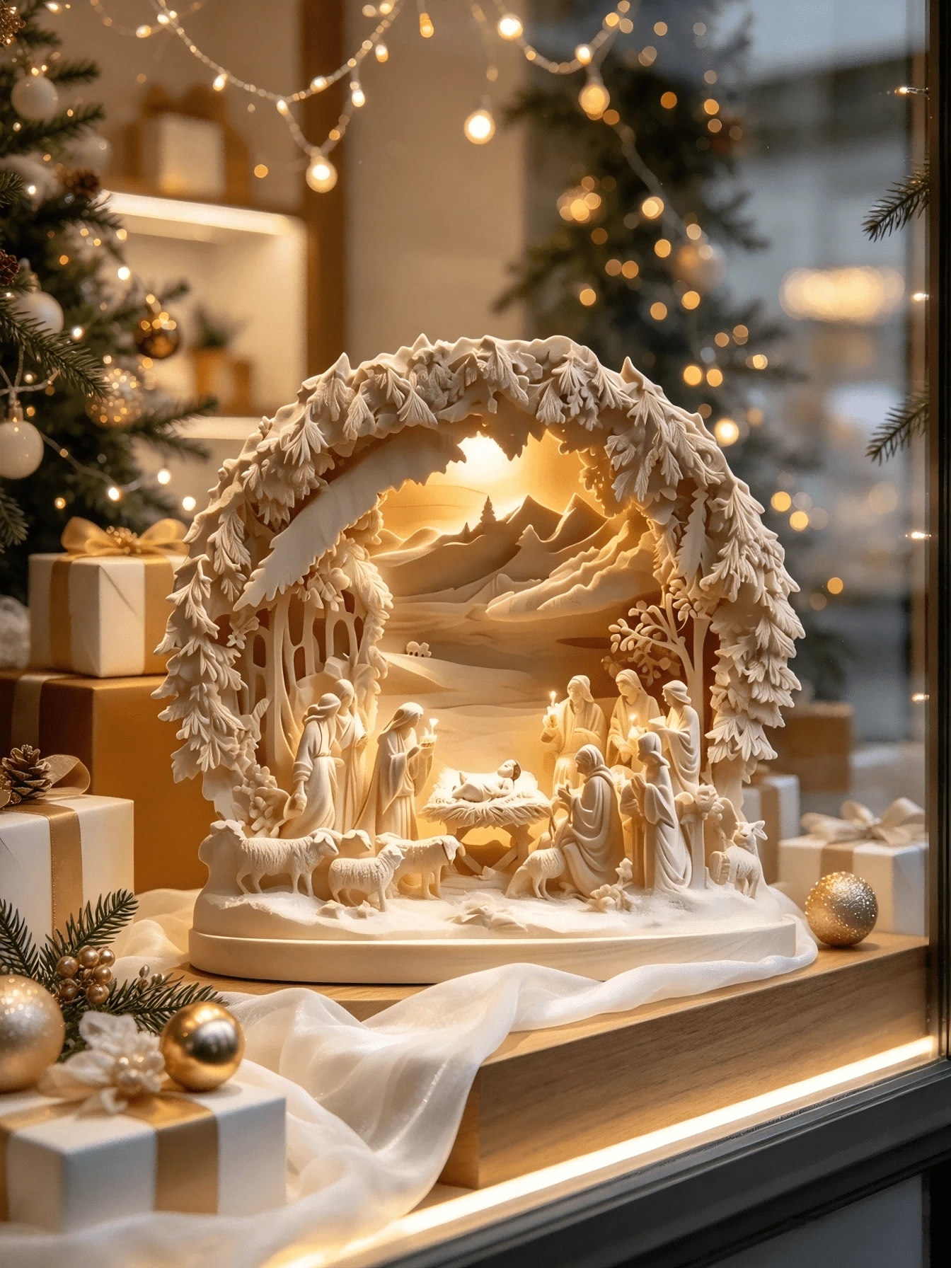 1 Set 2D Christmas Decoration, Christmas Gift, Home Decor, Tabletop Decoration, Birthday Gift. Suitable For Home Decoration, Religious Exhibition, Also Can Be Used To Create Prayer Scene Or Christmas Manger Decoration To Create Atmosphere - Multicolor - View 1