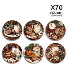 6/420pcs, Coasters, Christmas Theme Absorbent Coasters With Non-Slip Rubber Backing, American Vintage Gingerbread Snowflake Pattern, Suitable For Holiday Table Setting, Coffee Bar, Office, Study, Exquisite And Beautiful To Enhance Space Atmosphere, With Soft Rubber Non-Slip Backing Design, Party Table Coasters, Holiday Decoration Items, Home Small Gifts - XYBD60 - View 10